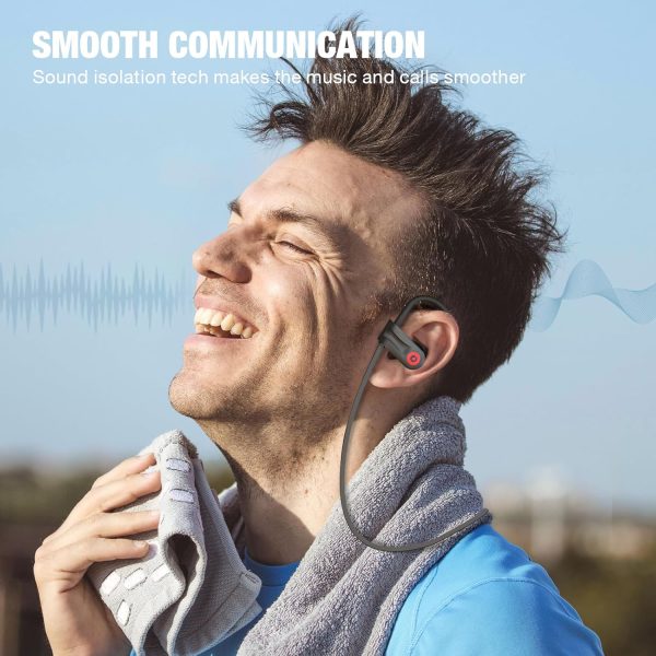 Boean Bluetooth Headphones, Wireless Headphones with 16 Hours Playtime Bluetooth 5.3 Wireless Earbuds HD Deep Bass Stereo Sound Isolation IPX7 Waterproof Earphones for Workout Running Sports - Image 7