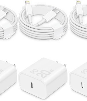 i Phone Charger Fast Charging-20W USB-C Block with 6 Ft Cord [MFi Certified] Compatible with i Phone 14/13/12/11/X Series, i Pad & More [3 Pack]