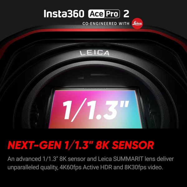 Insta360 Ace Pro 2-8K Waterproof Action Camera Co-Engineered with Leica, 1/1.3" Sensor, Dual AI Chip, Leading Low Light, Superior Audio, Flip Screen & AI Editing for Vlogs, Motorcycling & More - Image 2