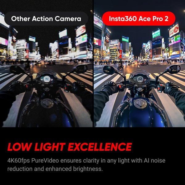 Insta360 Ace Pro 2-8K Waterproof Action Camera Co-Engineered with Leica, 1/1.3" Sensor, Dual AI Chip, Leading Low Light, Superior Audio, Flip Screen & AI Editing for Vlogs, Motorcycling & More - Image 4