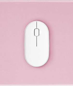 Pink Mouse Pad, Nice and Cute Mouse Pad, Splash-Proof Textured 10.2 x 8.2Inch, Stitched Edge Non-Slip Waterproof Rubber