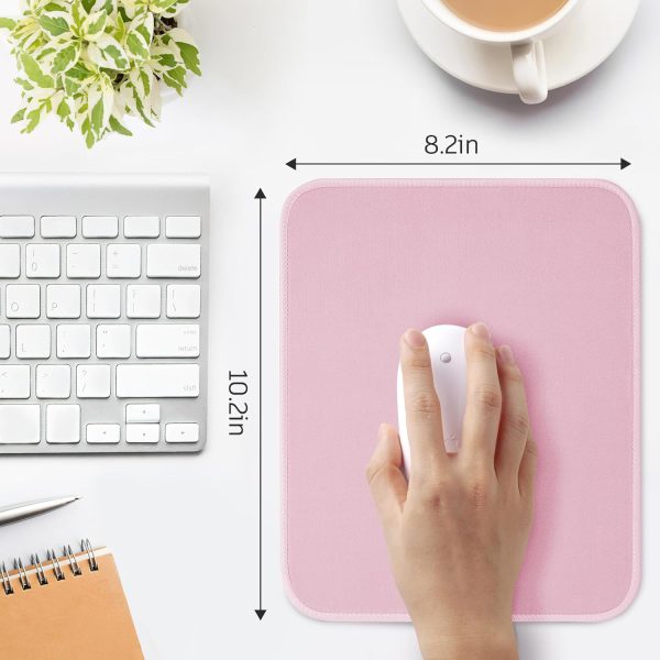 Pink Mouse Pad, Nice and Cute Mouse Pad, Splash-Proof Textured 10.2 x 8.2Inch, Stitched Edge Non-Slip Waterproof Rubber - Image 3