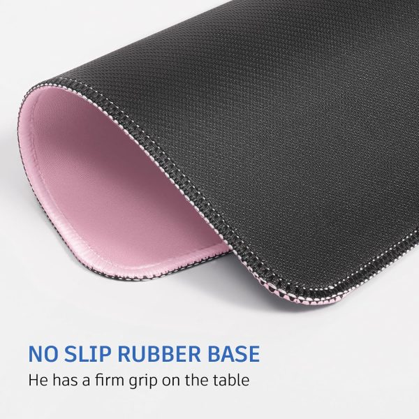 Pink Mouse Pad, Nice and Cute Mouse Pad, Splash-Proof Textured 10.2 x 8.2Inch, Stitched Edge Non-Slip Waterproof Rubber - Image 4