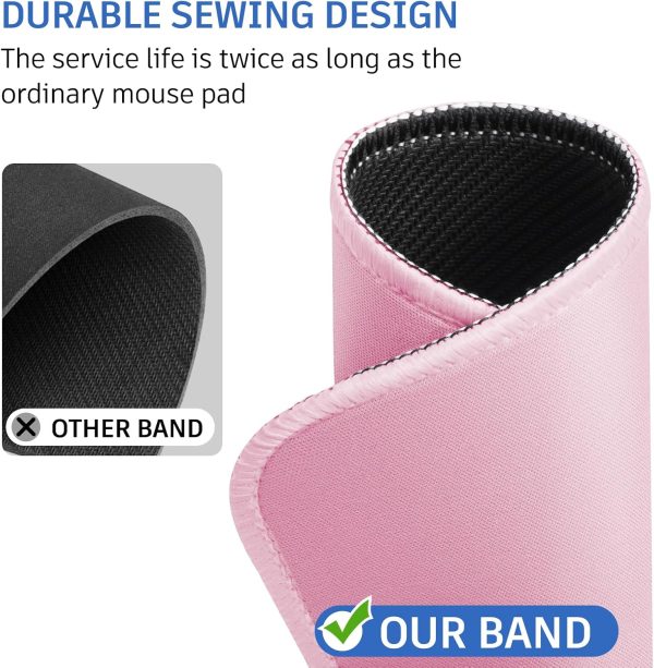 Pink Mouse Pad, Nice and Cute Mouse Pad, Splash-Proof Textured 10.2 x 8.2Inch, Stitched Edge Non-Slip Waterproof Rubber - Image 5