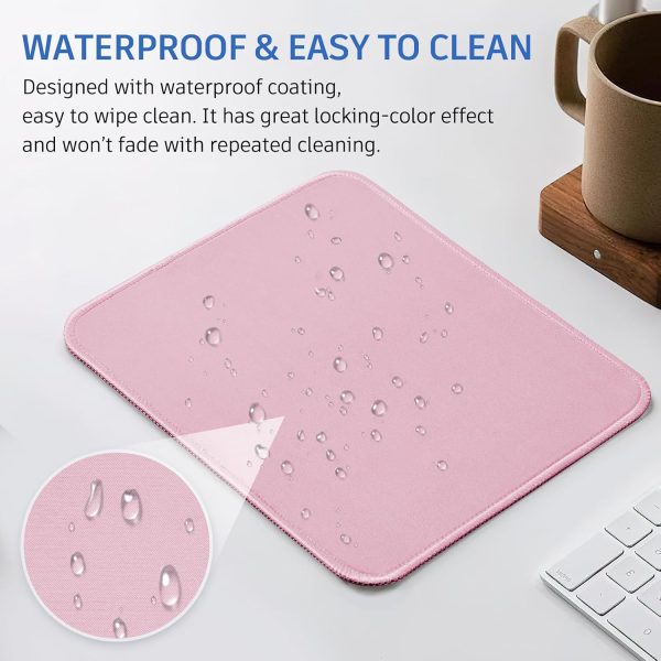 Pink Mouse Pad, Nice and Cute Mouse Pad, Splash-Proof Textured 10.2 x 8.2Inch, Stitched Edge Non-Slip Waterproof Rubber - Image 6