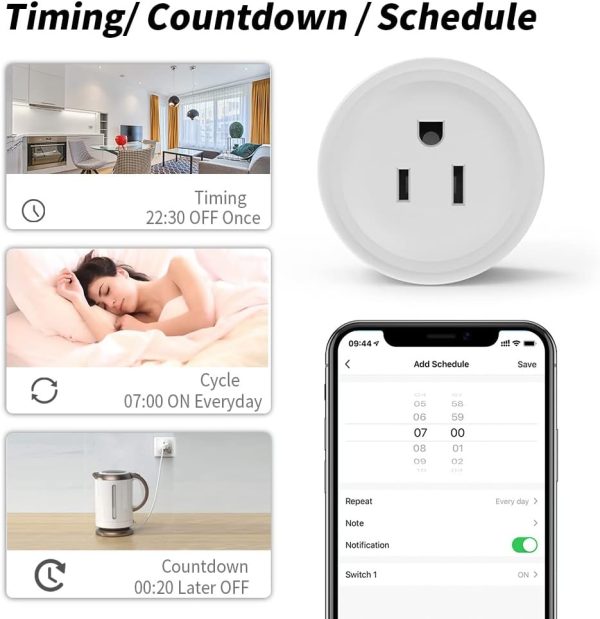 Smart Plug Simple Set Up with One Voice Command, APP Remote Control，Voice Control, Timer, Stable Connection, Bluetooth Mesh，Two Pack, White - Image 5