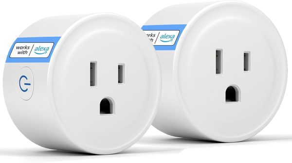 Smart Plug, Simple Setup with One Voice Command, Works with Alexa Only, Remote Control with Timer Function, Bluetooth Mesh Outlet, Alexa Echo Required （2 Pack）